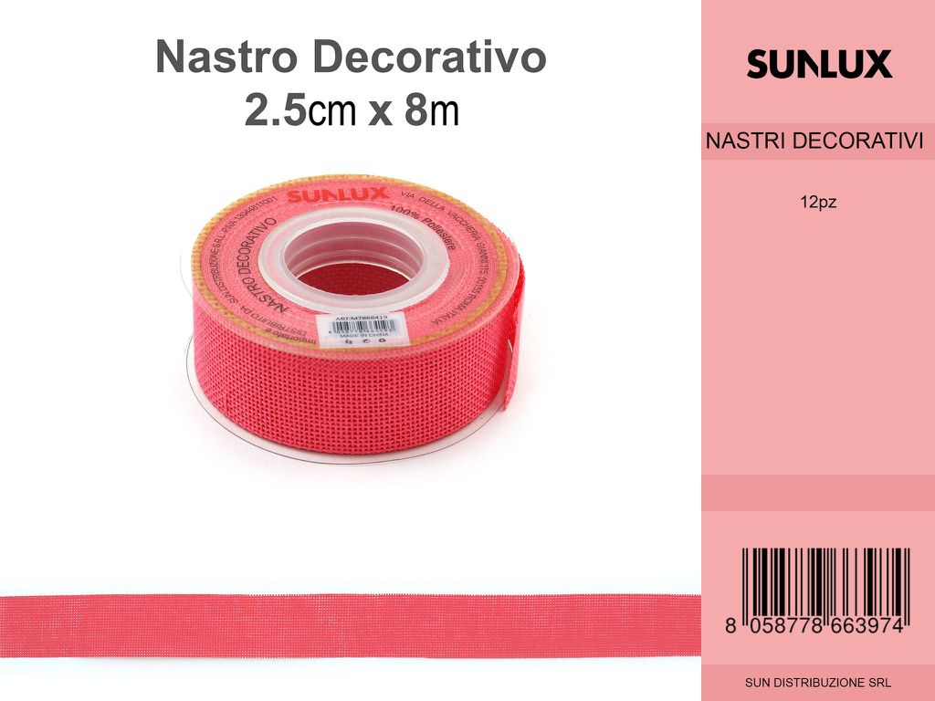 Nastro Decorativo 2.5X8M Corallo