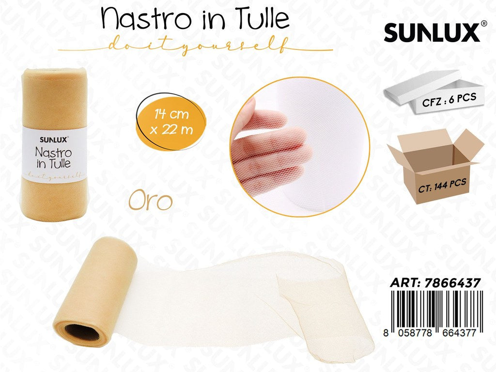 Nastro di Tulle Oro 14CM*22MT