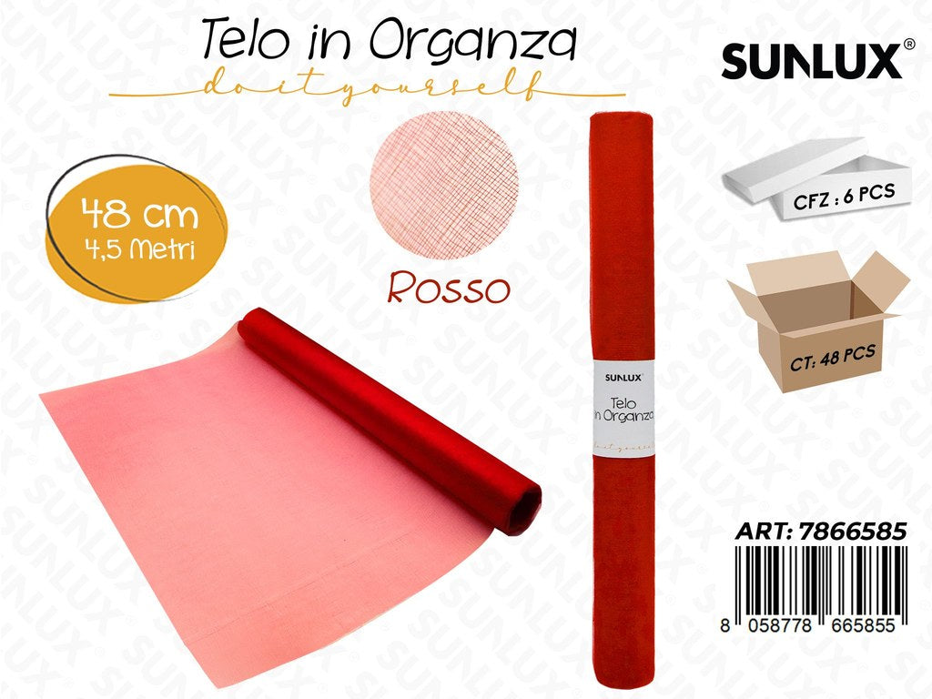 Telo in Organza Rosso 48CM*4.5MT