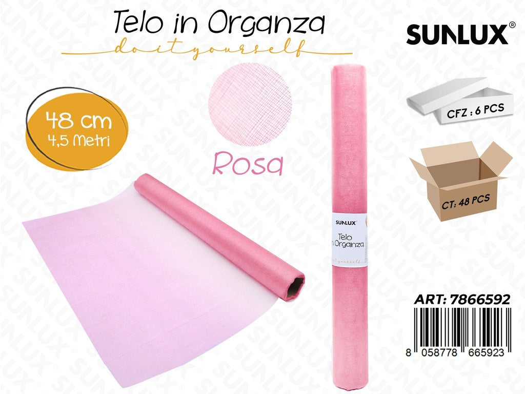 Telo in Organza Rosa 48CM *4.5MT
