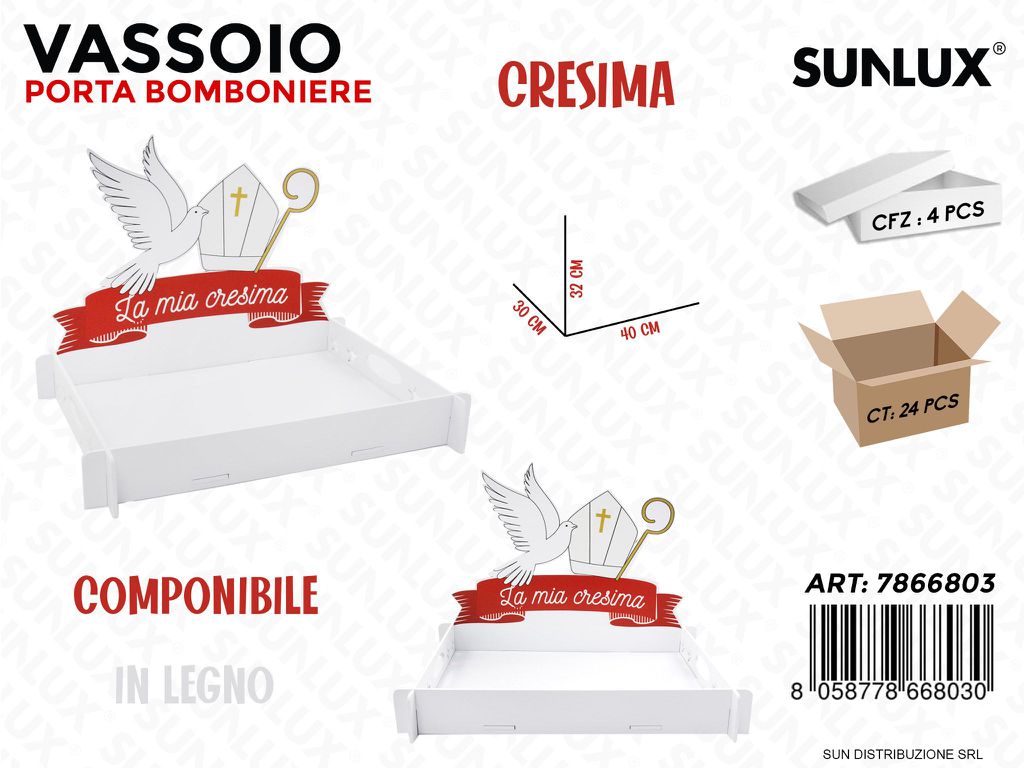 Vassoio P.bomboniere Cresima 40*30CM