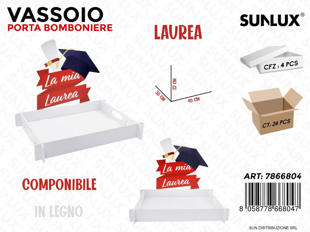 Vassoio P.bomboniere Laurea 40*30CM