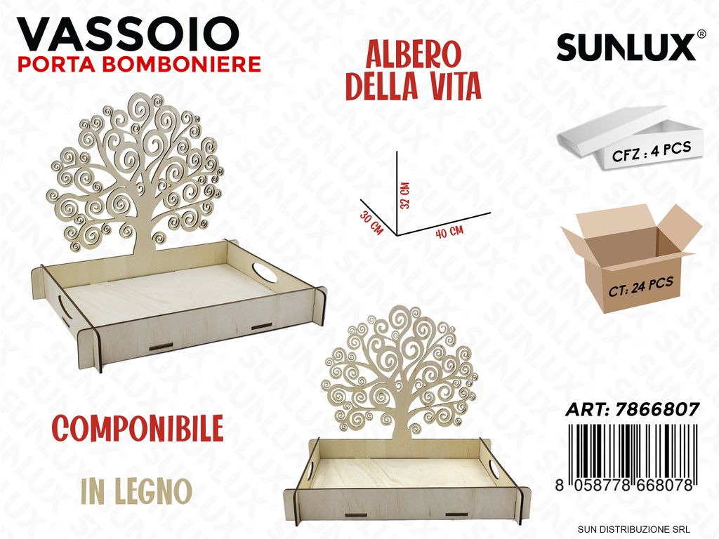Vassoio P.bomboniere Albero della Vita 40*30CM
