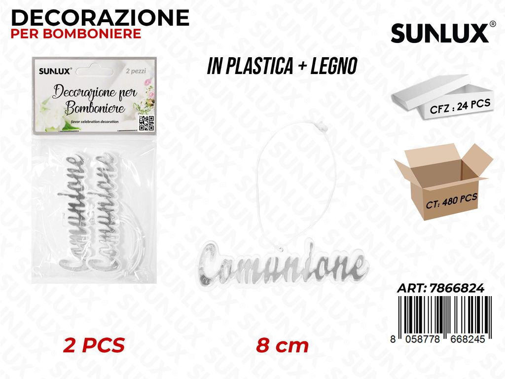Sunlux Dec. Bomb. Comunione Arg. 2PCS 8CM
