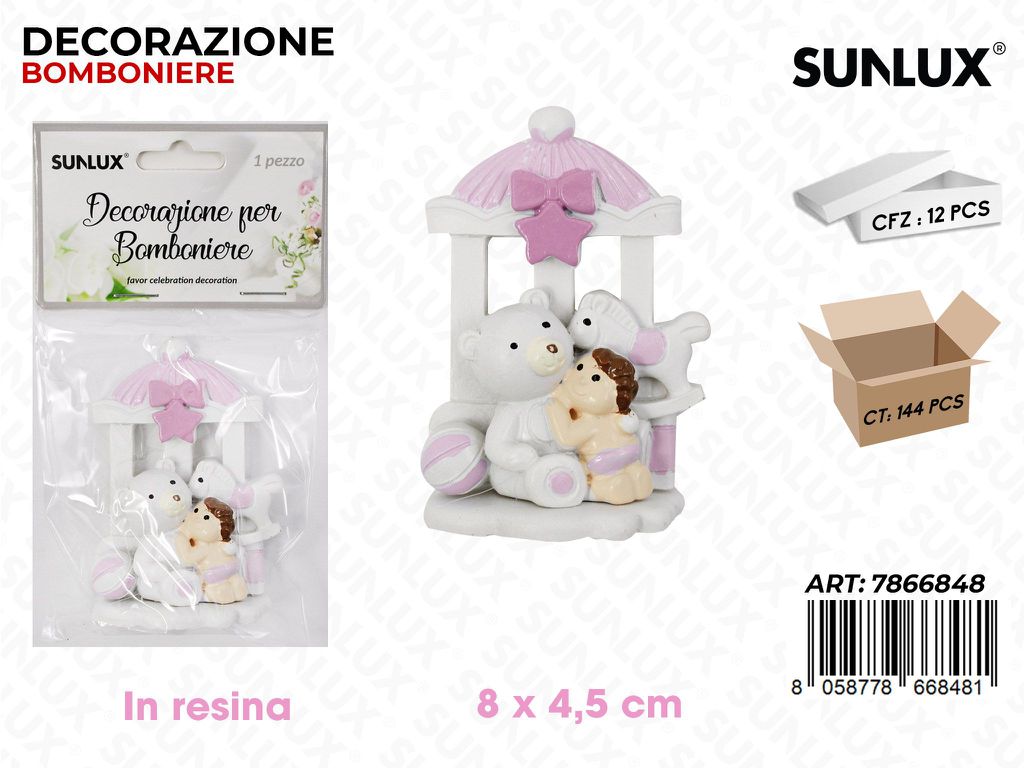Sunlux Dec. Bomb. in Resina Rosa 8*4.5CM