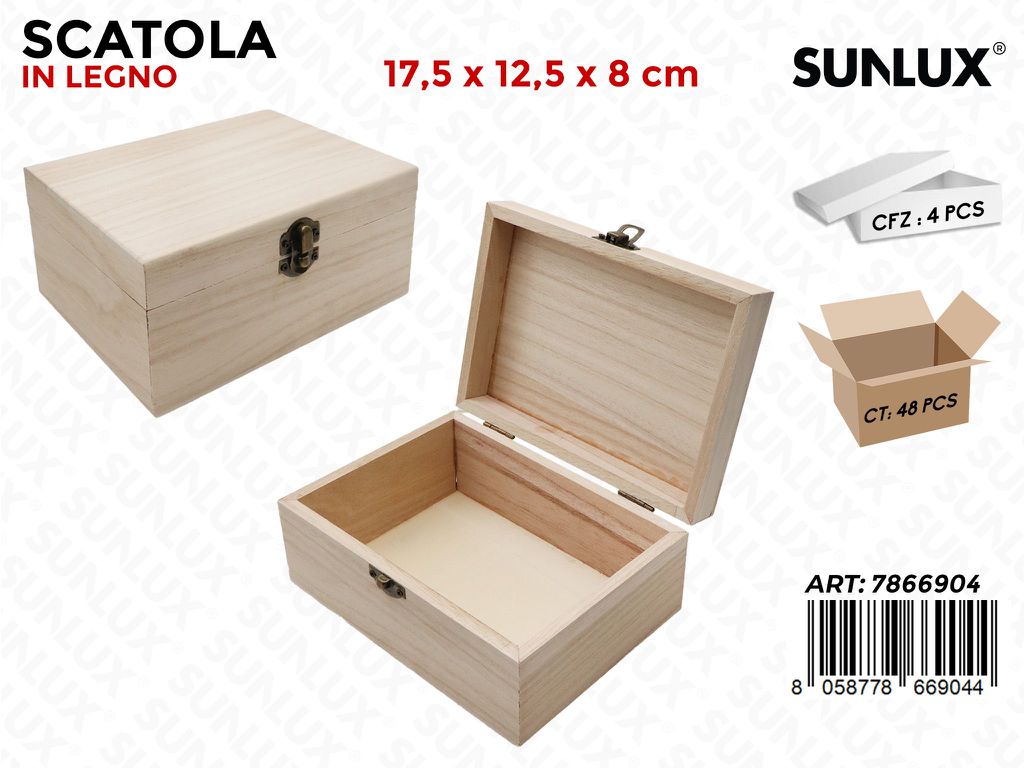 Scatola Legno 17.5*8*12.5CM / Pz da 4