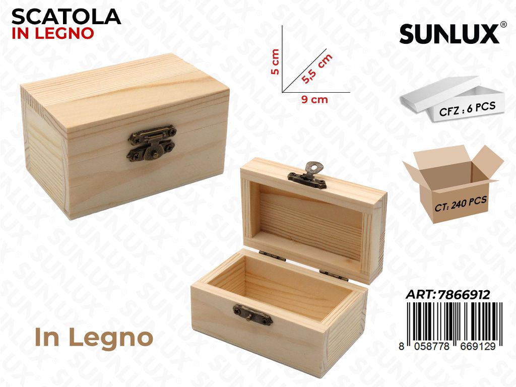 Sunlux Scatola in Legno 9*5.5*5CM