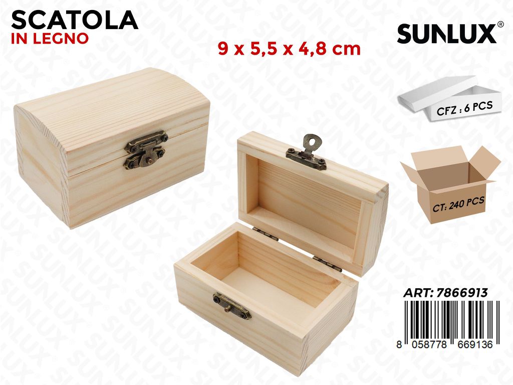 Sunlux Scatola in Legno 9*5.5*4.8CM
