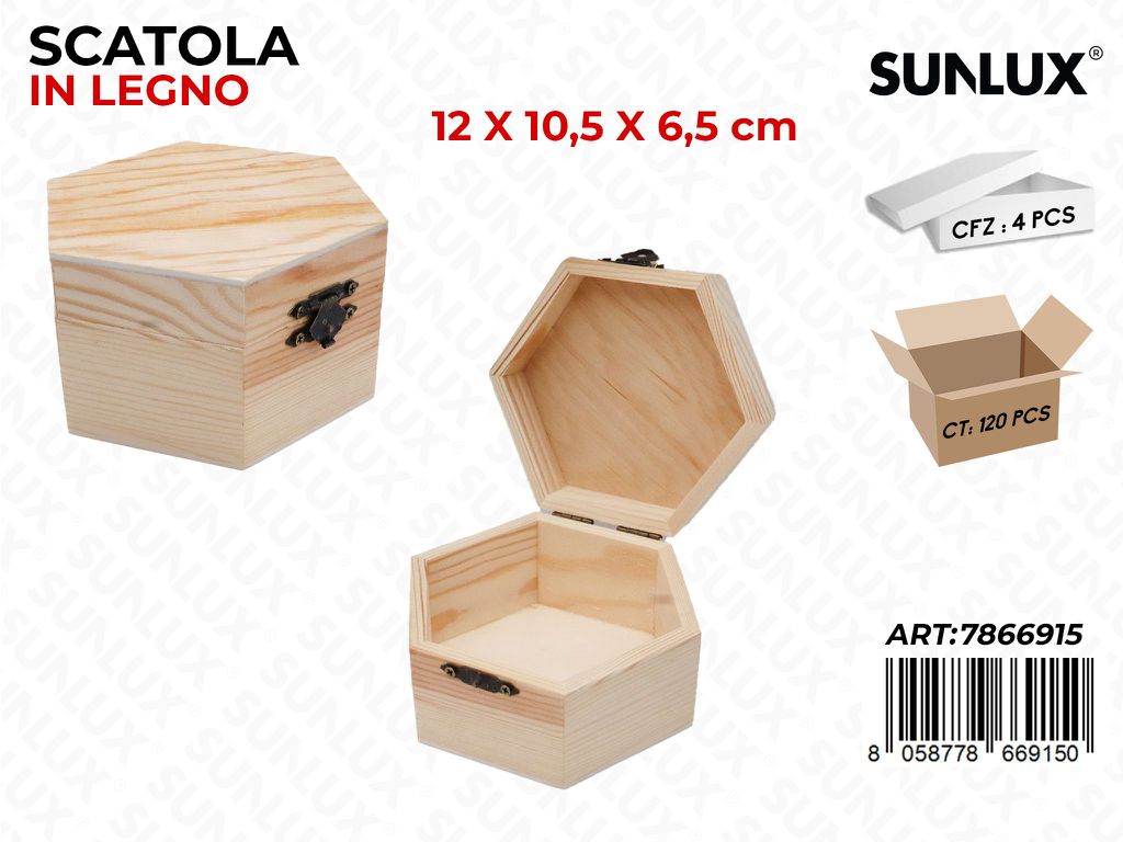 Sunlux Scatola Legno 12*10.5*6.5CM