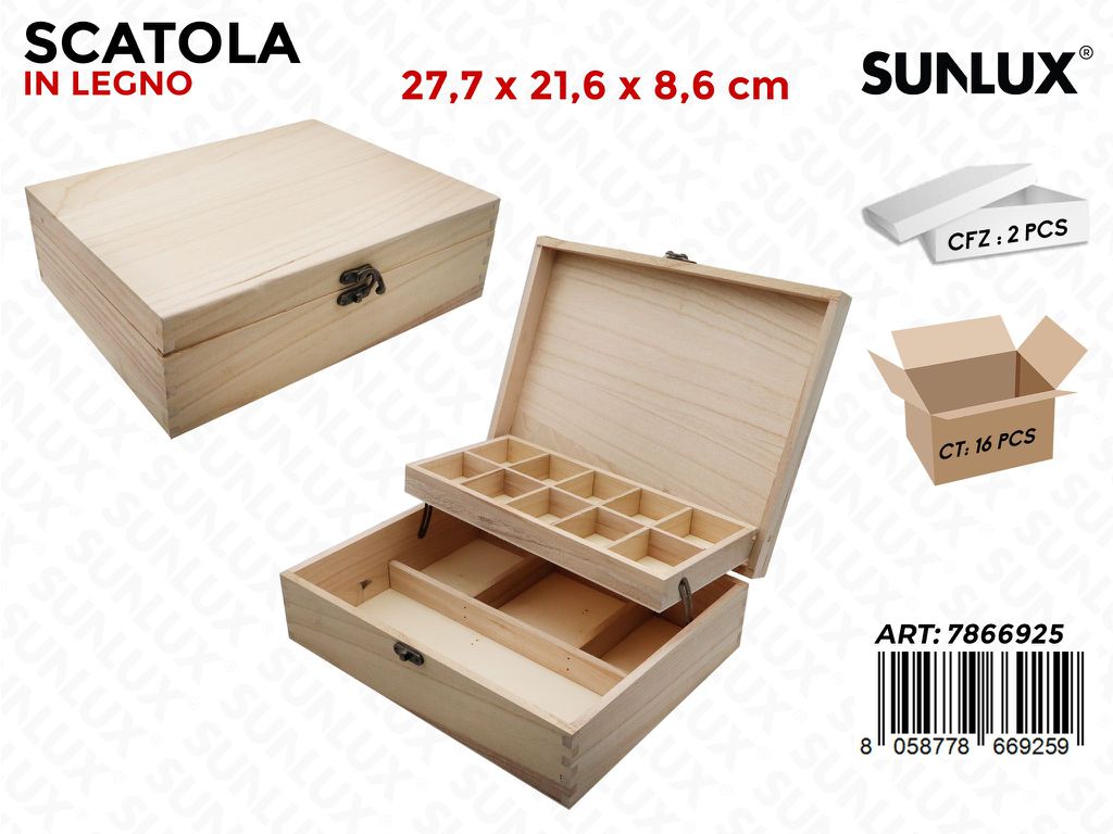 Scatola in Legno Portagioie 27.7*21.6*8.6CM