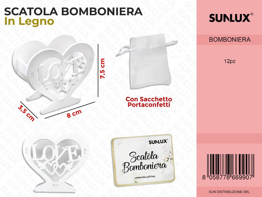 Scatola Bomboniera in Legno Love
