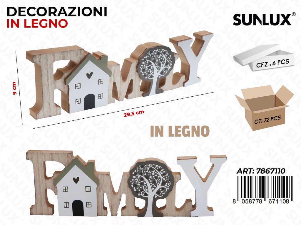Sunlux Decorazioni Append. in Legno 29.5*9CM