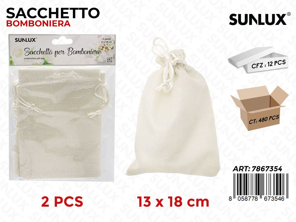 Sunlux Sacchetto Bomb. Beige 2PCS 13*18CM