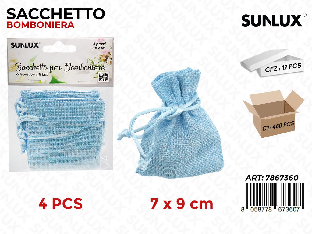 Sunlux Sacchetto Bomb. Cel. 4PCS 7*9CM
