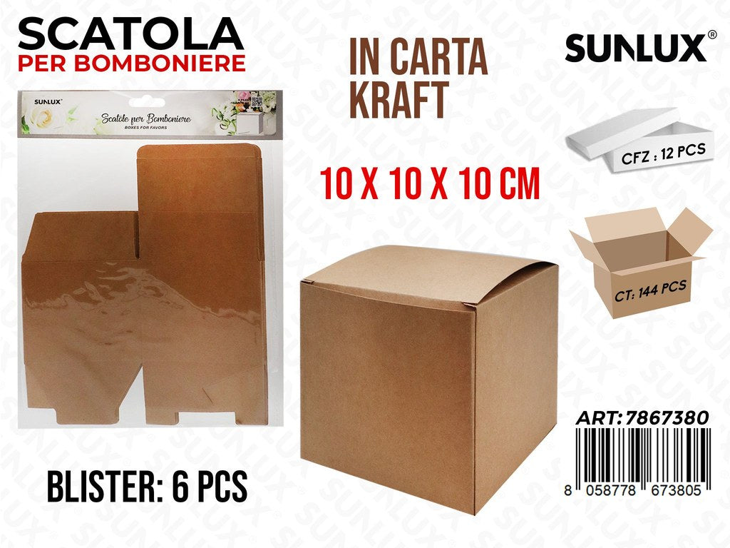 Sunlux Scatola Bomb. Kraft 6PCS 10*10*10CM