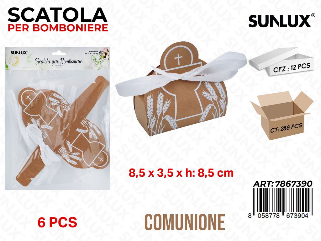 Sunlux Scatola Bomb. Comunione 6PCS 8.5*3.5*8.5CM