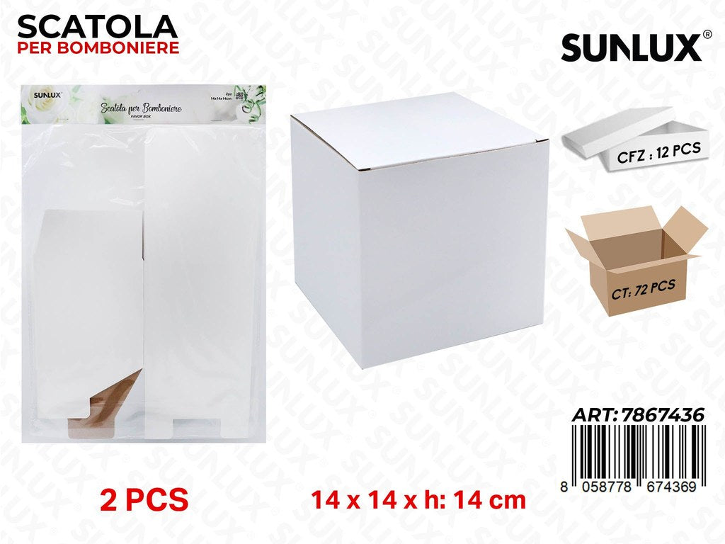Sunlux Scatola Bomb. Bianco 2PCS 14*14*14CM