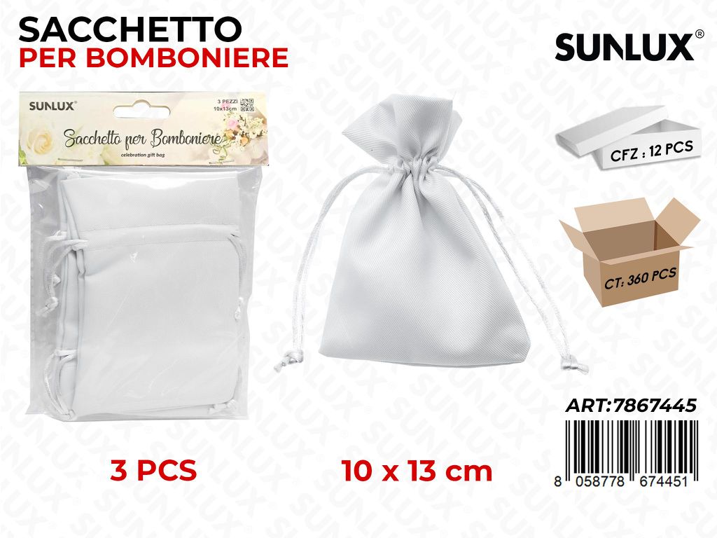 Sunlux Sacchetto Bomb. Bia. 3PCS 10*13CM