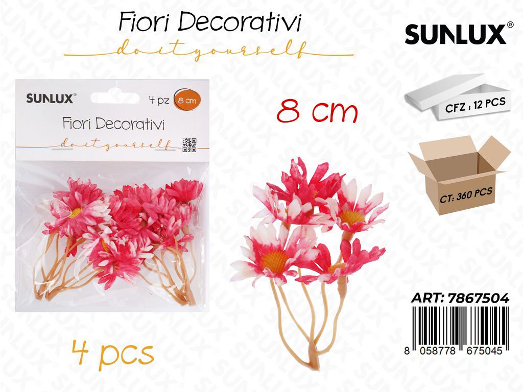 Sunlux Fiori Decorativi 4PCS 8CM