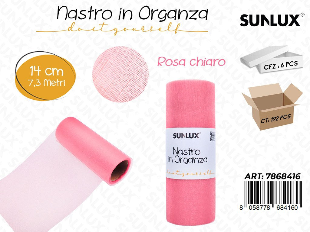 Sunlux Nastro Organza Rosa Chiaro 14CM*7.3MT