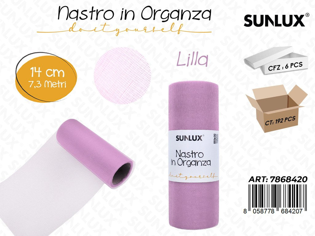 Sunlux Nastro Organza Lilla 14CM*7.3MT