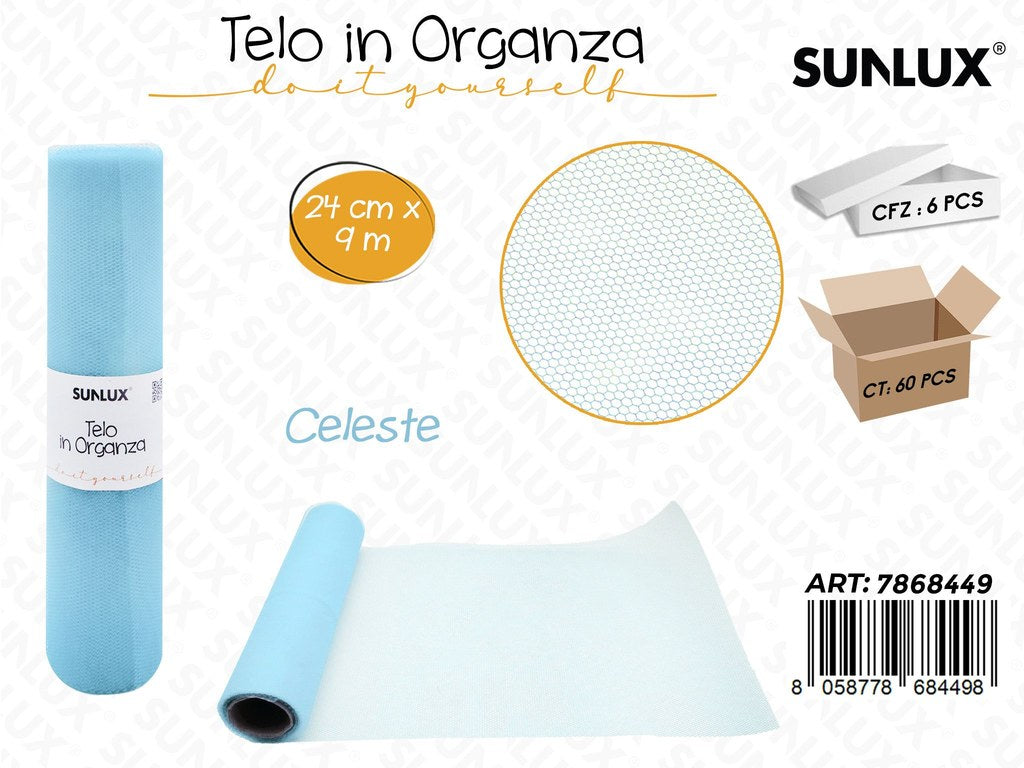 Sunlux Telo Organza Celeste 24CM*9MT