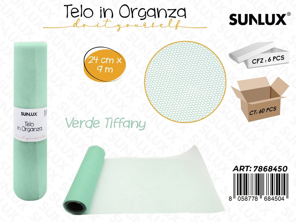 Sunlux Telo Organza Verde Tiffany 24CM*9MT