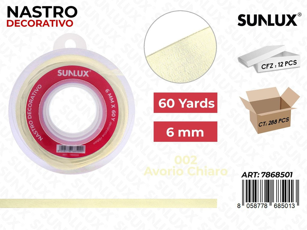 Nastro Decorativo 1002 Avorio 60Y*0.6CM