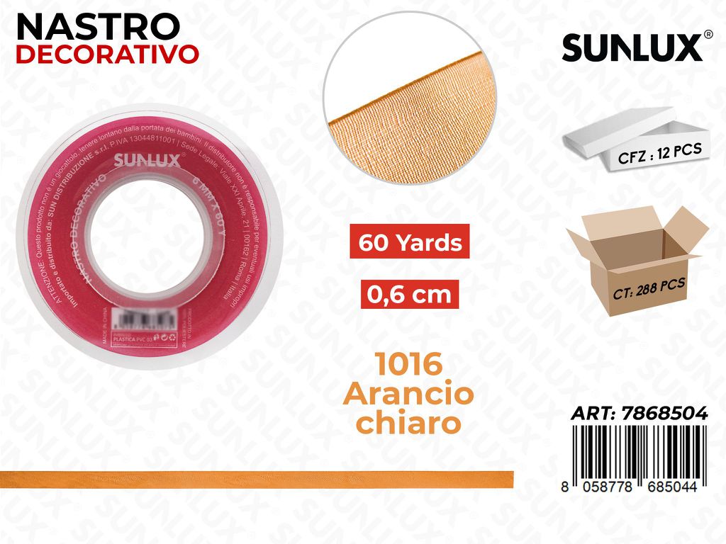 Nastro Decorativo 1016 Arancio Ch. 60Y*0.6CM