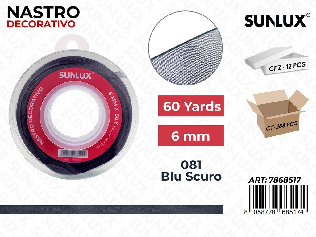 Nastro Decorativo 081 Blu Scuro 60Y*0.6CM