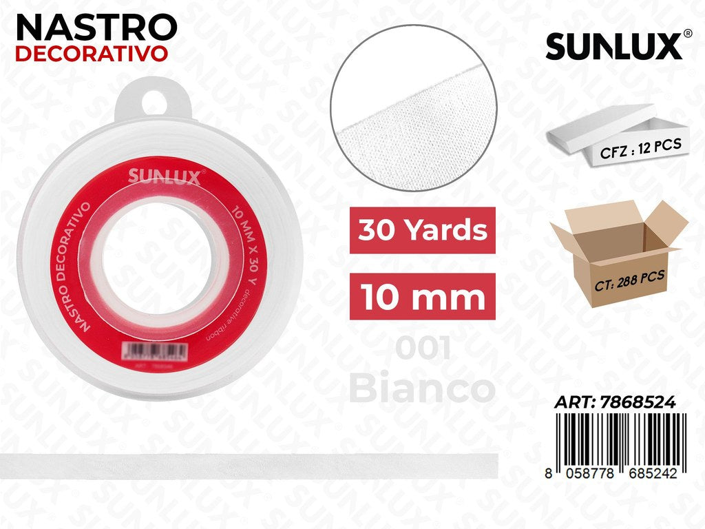 Nastro Decorativo Org. 1001 Bianco 30Y*10MM