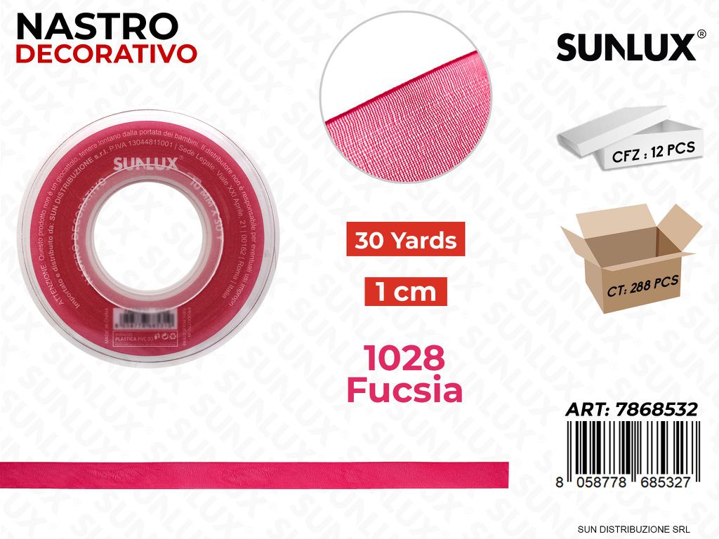 Nastro Decorativo Org. 1028 Fucsia 30Y*1CM