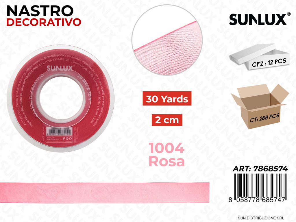 Nastro Decorativo Org. 1004 Rosa 30Y*2CM