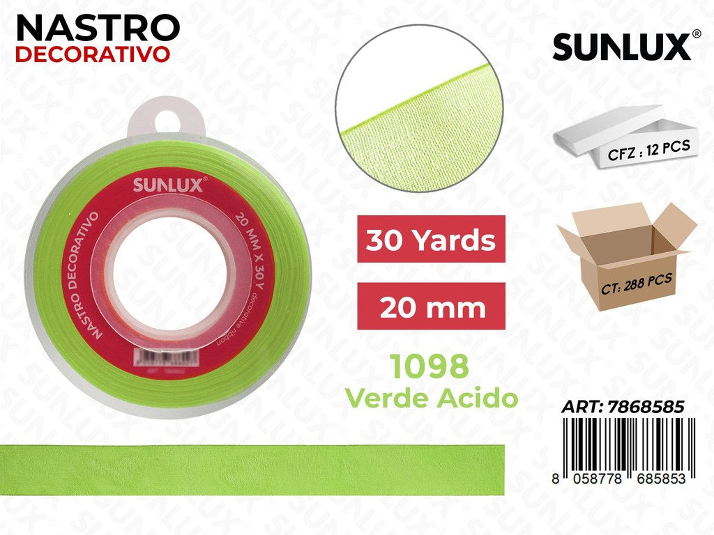 Nastro Decorativo Org. 1098 Verde Ac. 30Y*2CM