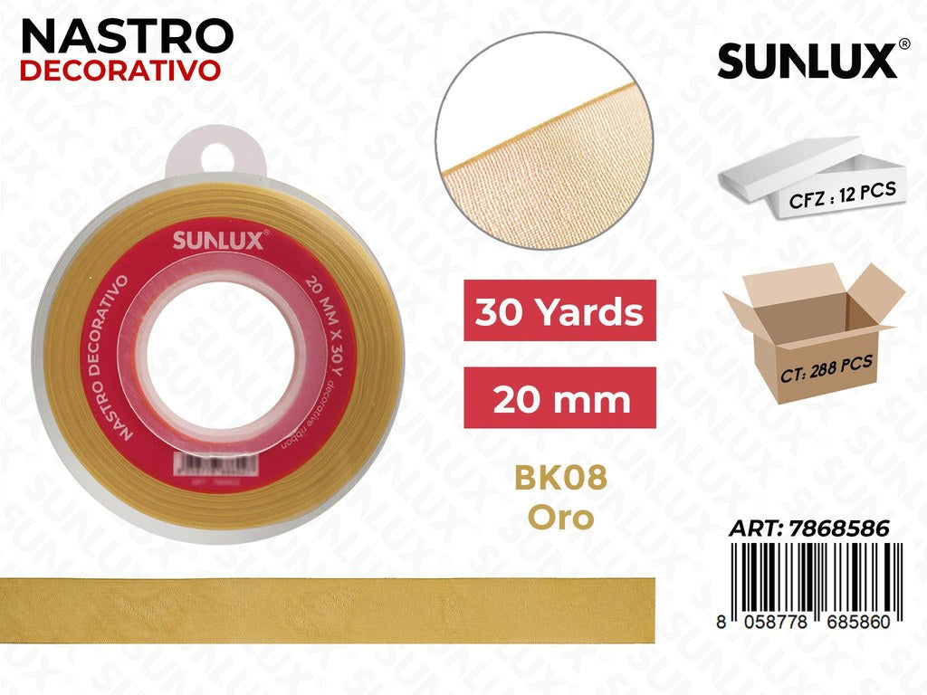Nastro Decorativo Org. BK08 Oro 30Y*2CM