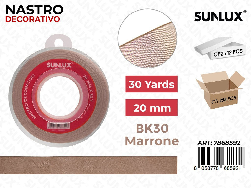 Nastro Decorativo Org. BK30 Marrone 30Y*2CM