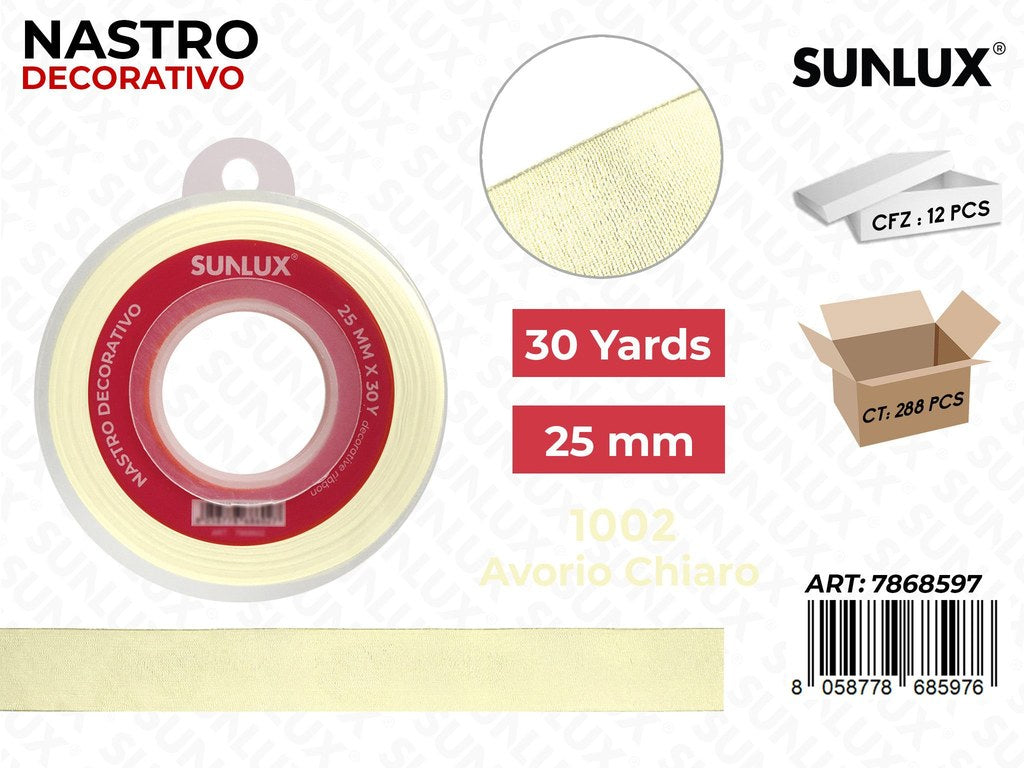 Nastro Decorativo Org. 1002 Avorio Ch. 30Y*2.5CM