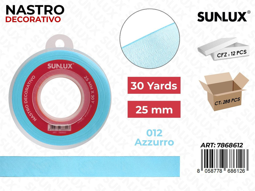 Nastro Decorativo Org. 012 Azzurro 30Y*25MM