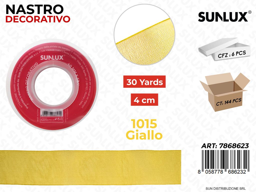 Nastro Decorativo Org. 1015 Giallo 30Y*4CM