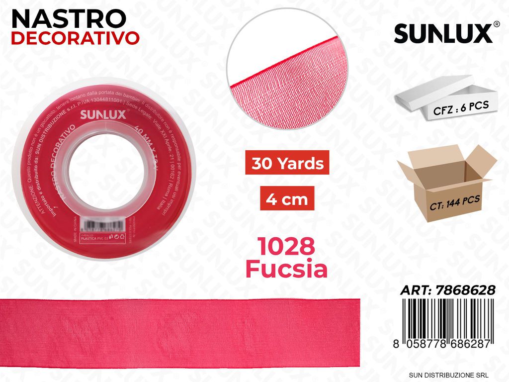 Nastro Decorativo Org. 1028 Fucsia 30Y*4CM