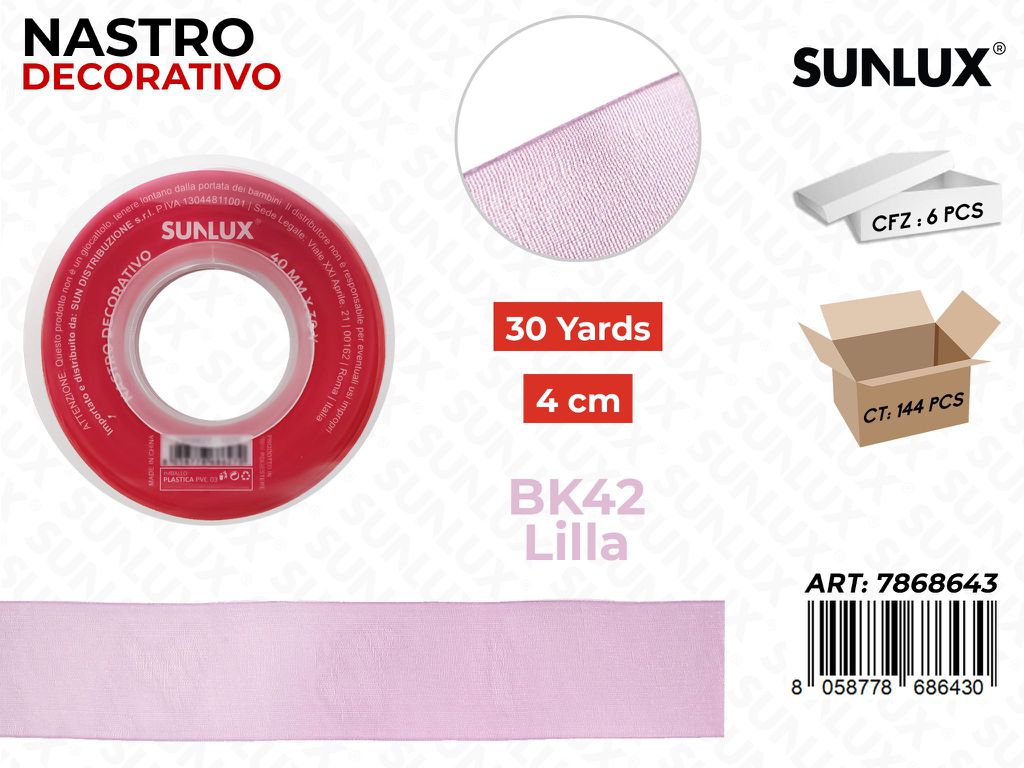 Nastro Decorativo BK42 Lilla 30Y*4CM