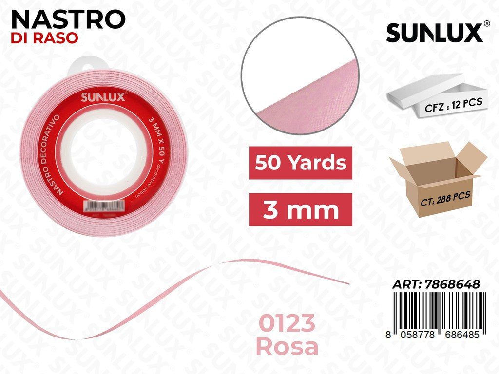 Nastro di Raso 0123 Rosa 50Y*0.3CM