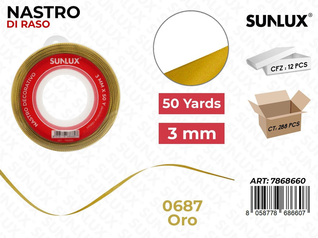 Nastro di Raso 0687 Oro 50Y*0.3CM