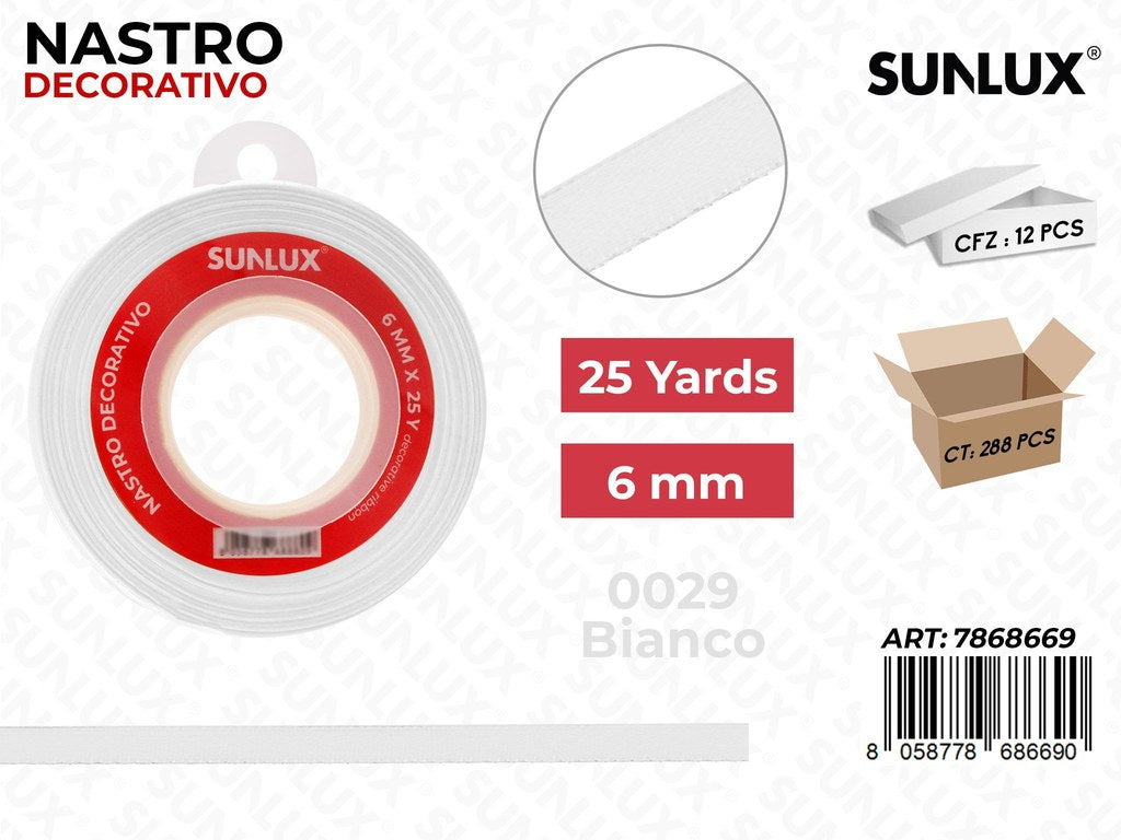 Nastro di Raso 0029 Bianco 25Y*0.6CM
