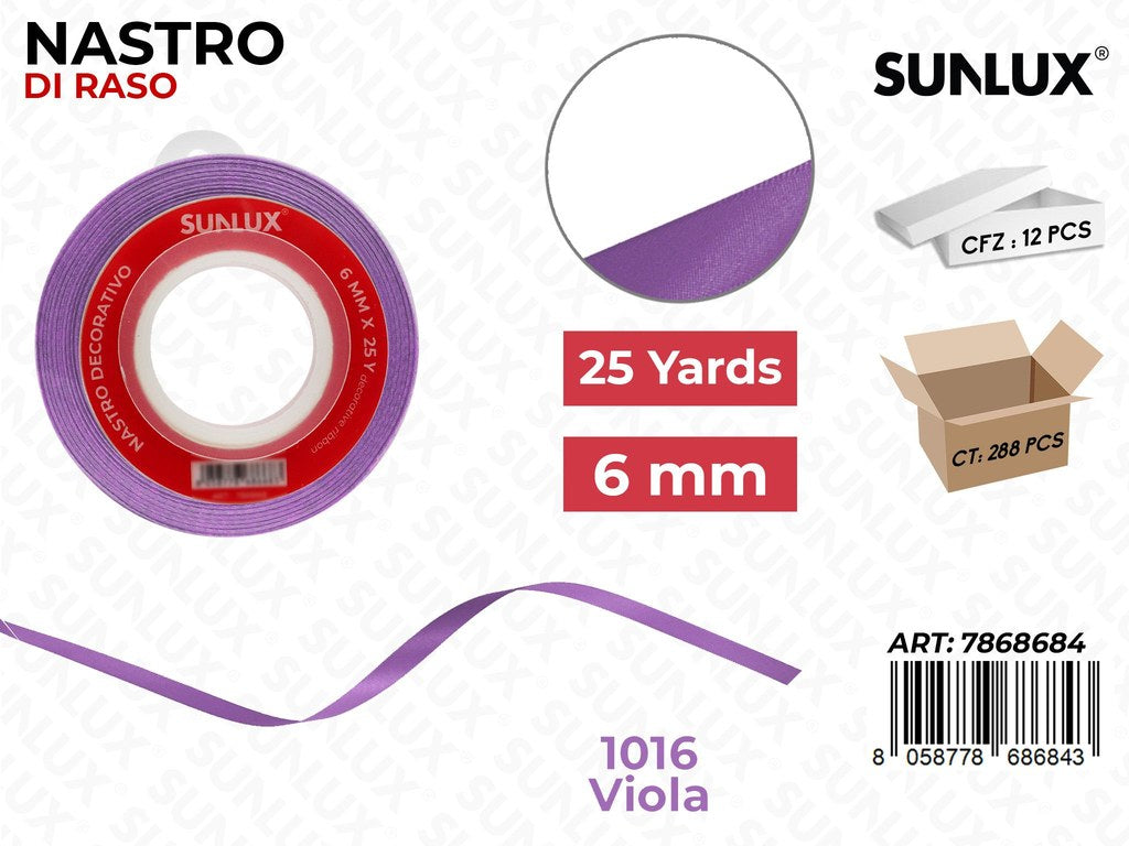 Nastro di Raso 1016 Viola 25Y*0.6CM