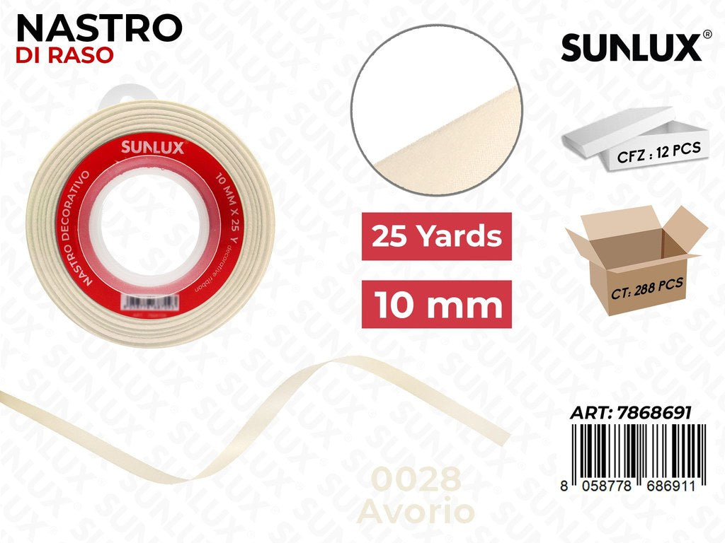 Nastro di Raso 0028 Avorio 25Y*1CM
