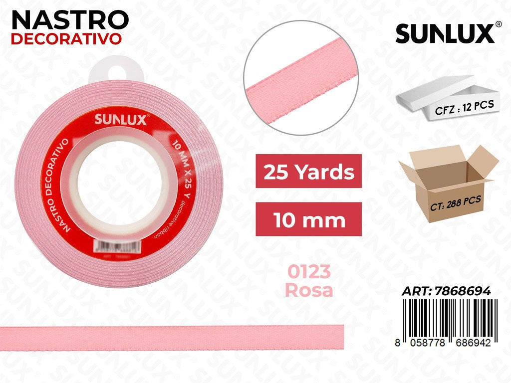 Nastro di Raso 0123 Rosa 25Y*1CM