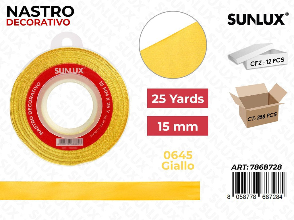 Nastro di Raso 0645 Giallo 25Y*1.5CM