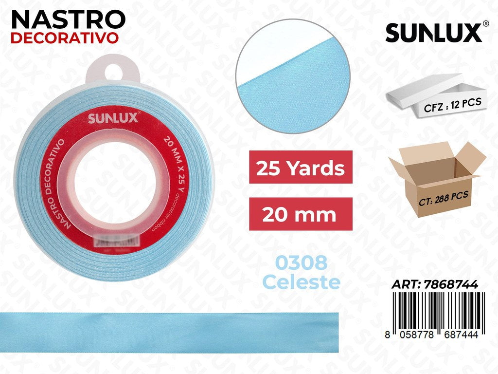 Nastro di Raso 0308 Celeste 25Y*2CM