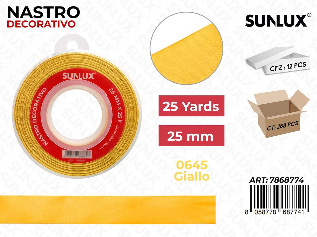 Nastro di Raso 0645 Giallo 25Y*2.5CM